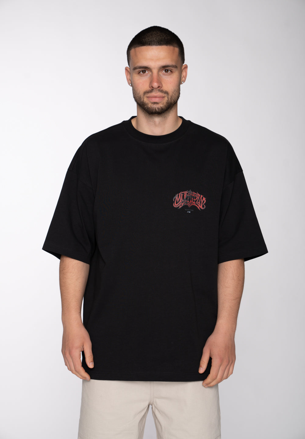 Multiply Apparel Oversize T-Shirt VINTAGE GRAFFITI Black – weitere Ansicht 2
