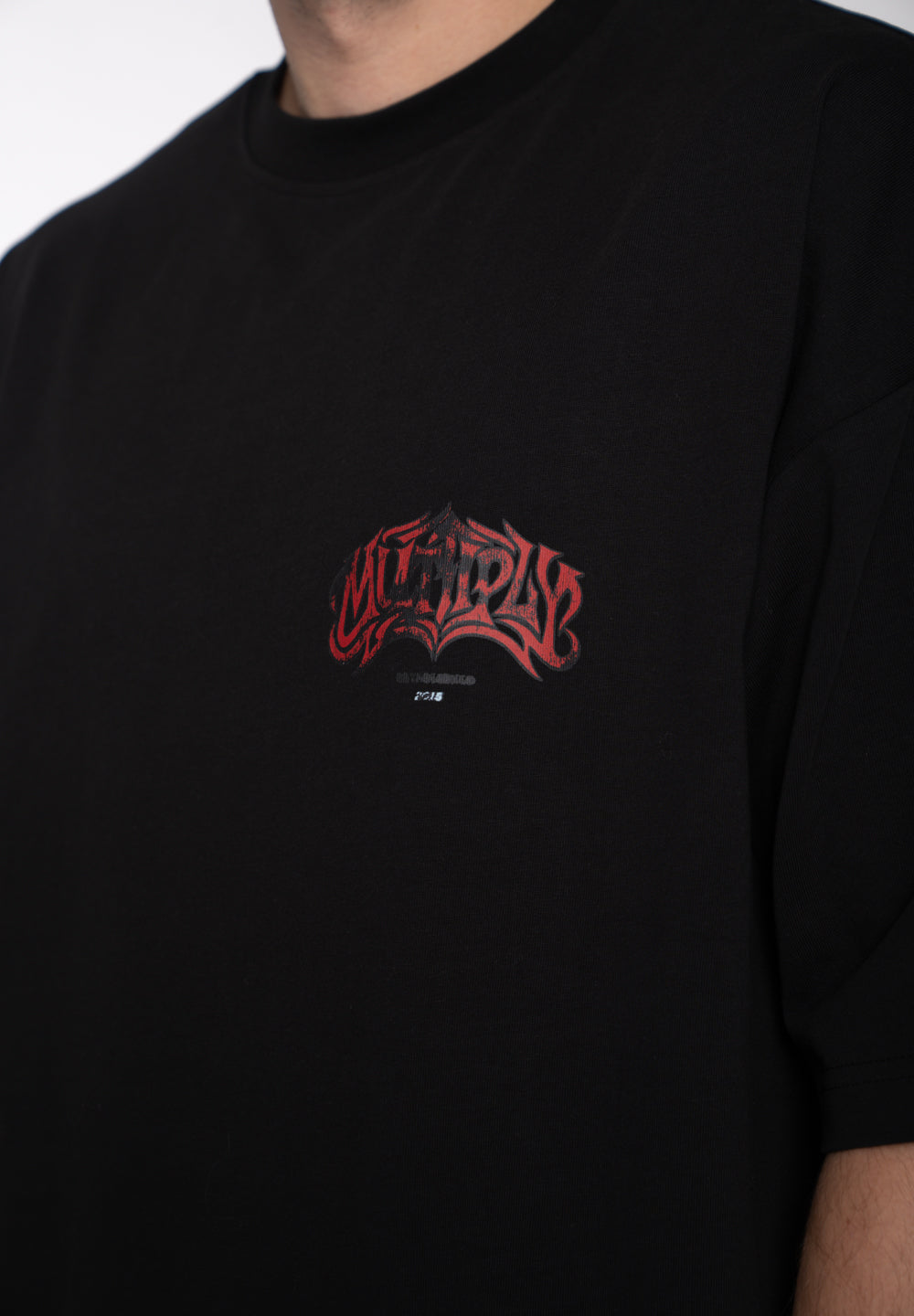 Multiply Apparel Oversize T-Shirt VINTAGE GRAFFITI Black – weitere Ansicht 5