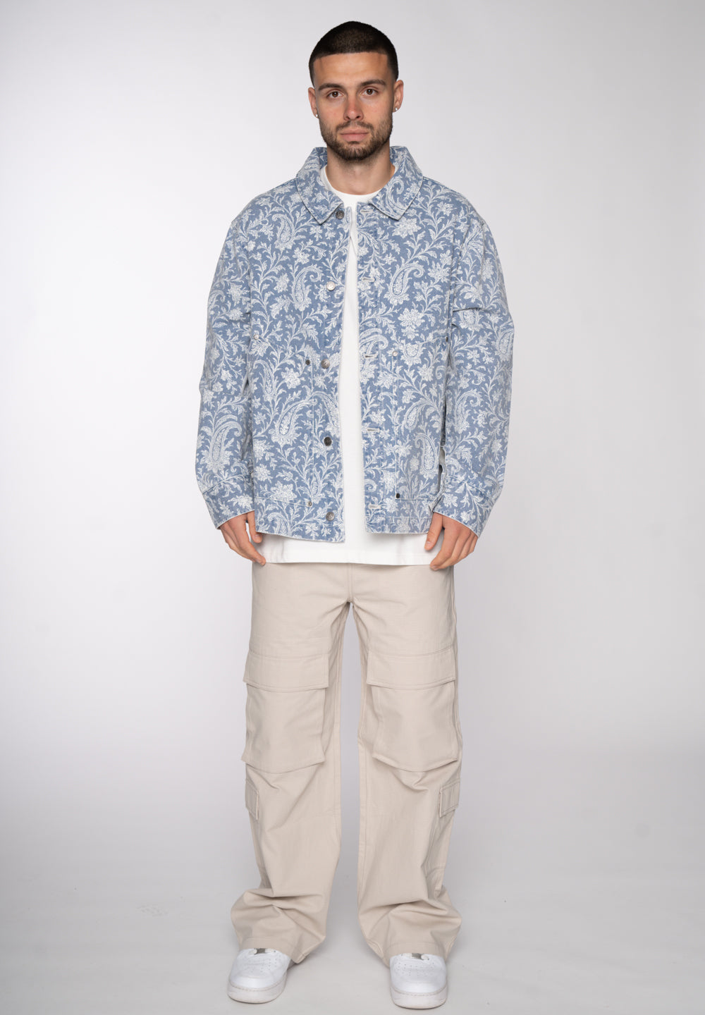 Multiply Apparel Jeans Jacket PAISLEY ONE Light Blue – weitere Ansicht 4