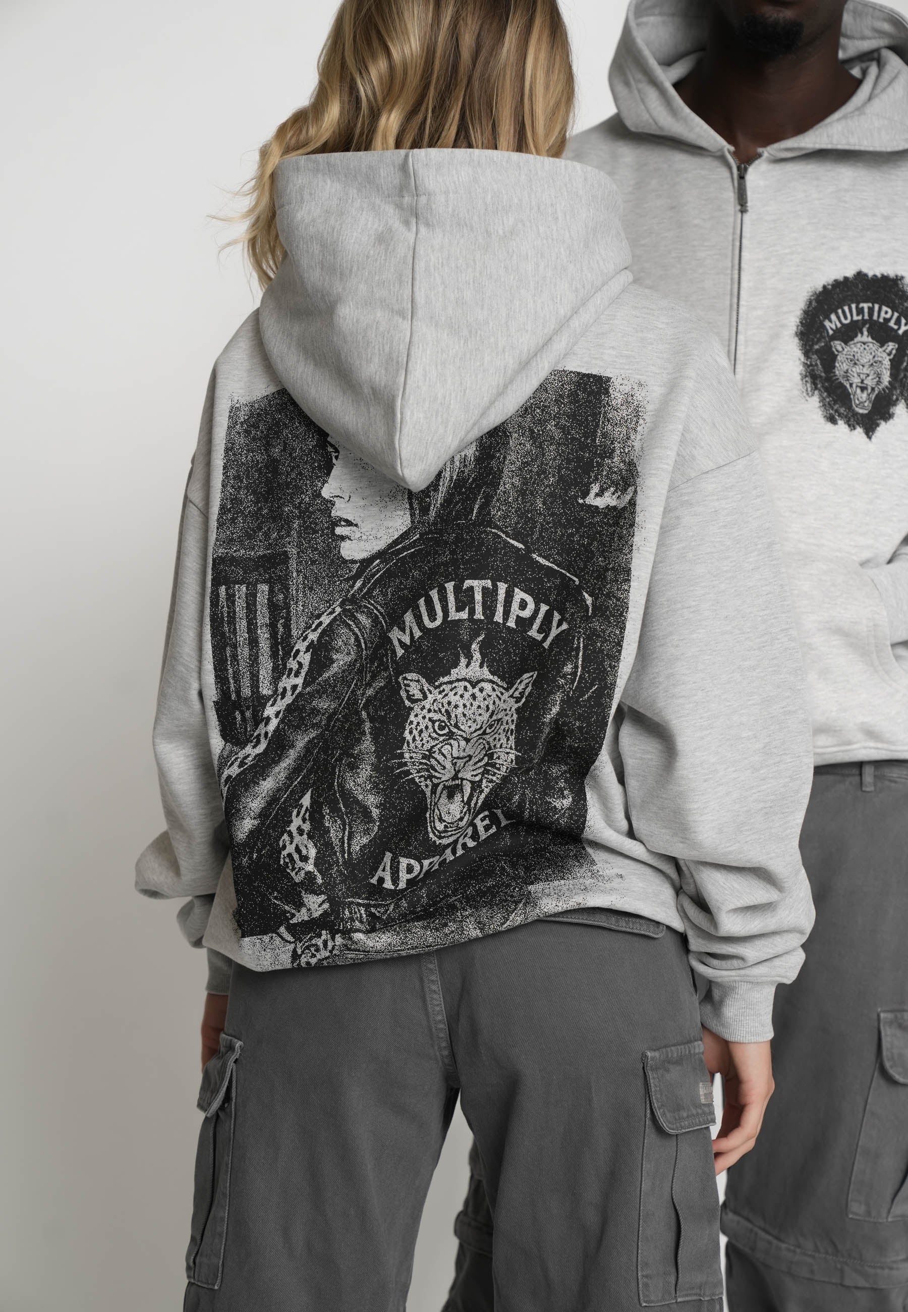 Oversize Zip Hoodie CARNIVORE Grey Melange