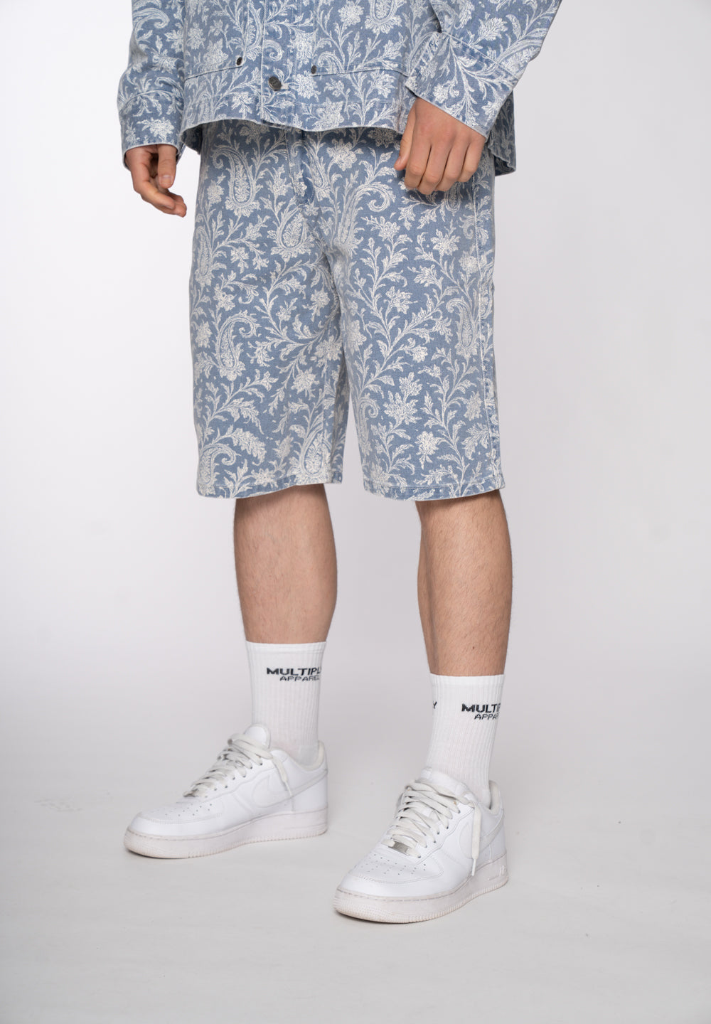 Multiply Apparel Jorts PAISLEY TWO Light Blue – weitere Ansicht 2