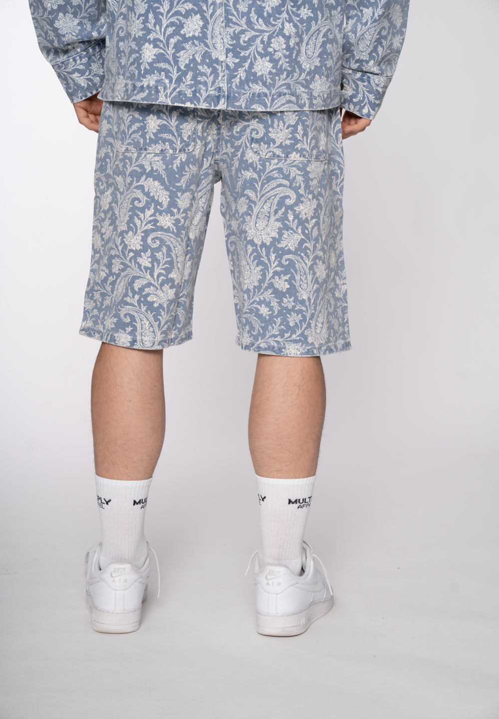 Multiply Apparel Jorts PAISLEY TWO Light Blue – weitere Ansicht 3