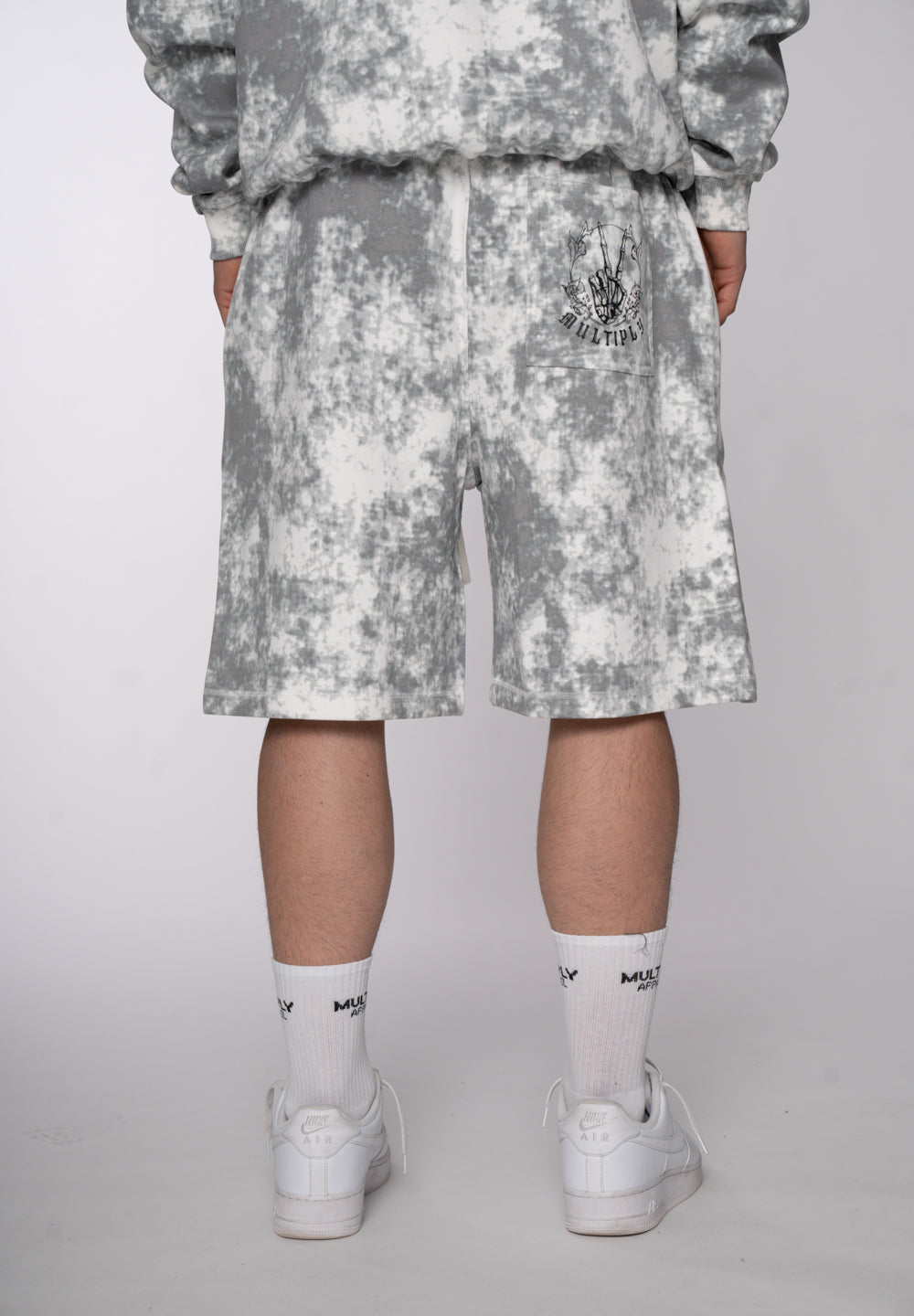 Multiply Apparel Oversize Shorts SKULL PEACE Cloud Dancer – weitere Ansicht 4