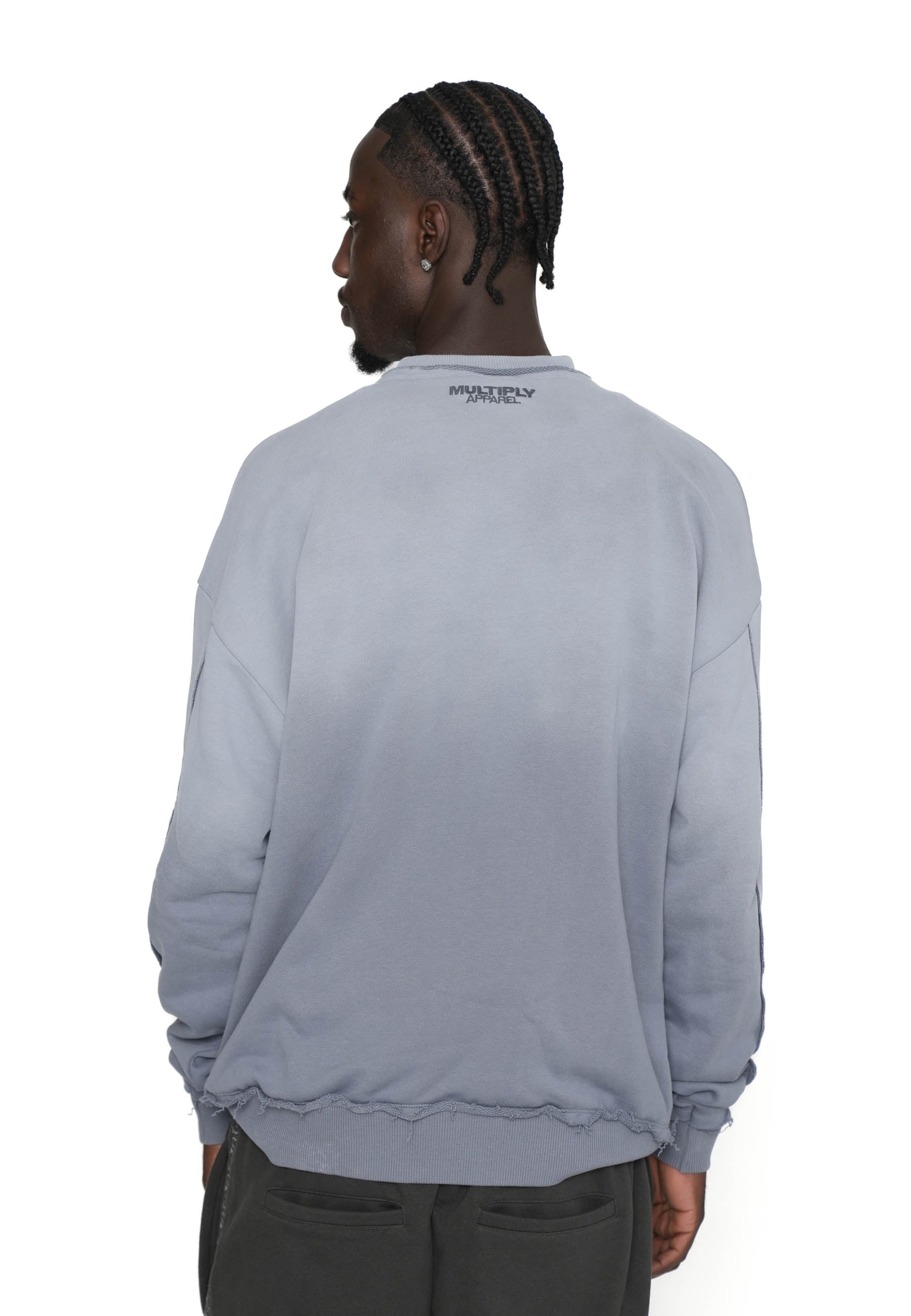 Multiply Apparel Oversize Raw Sweatshirt Ombre Flint Stone – weitere Ansicht 3