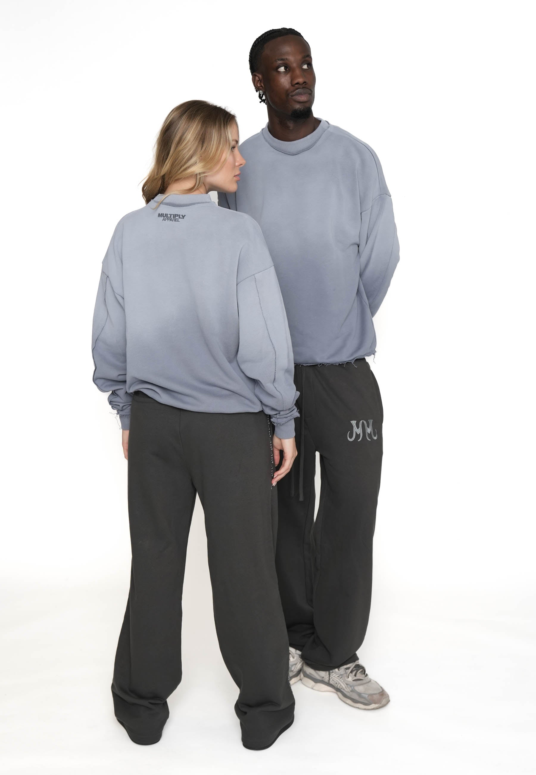 Multiply Apparel Oversize Raw Sweatshirt Ombre Flint Stone – weitere Ansicht 4