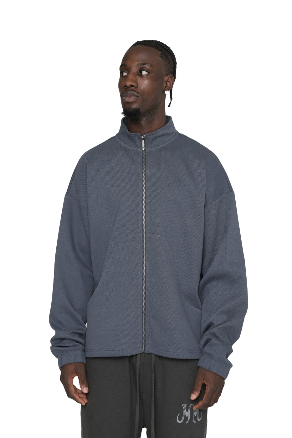 Multiply Apparel Rounded Knit Jacket FOLD Black Soda Washed – weitere Ansicht 3