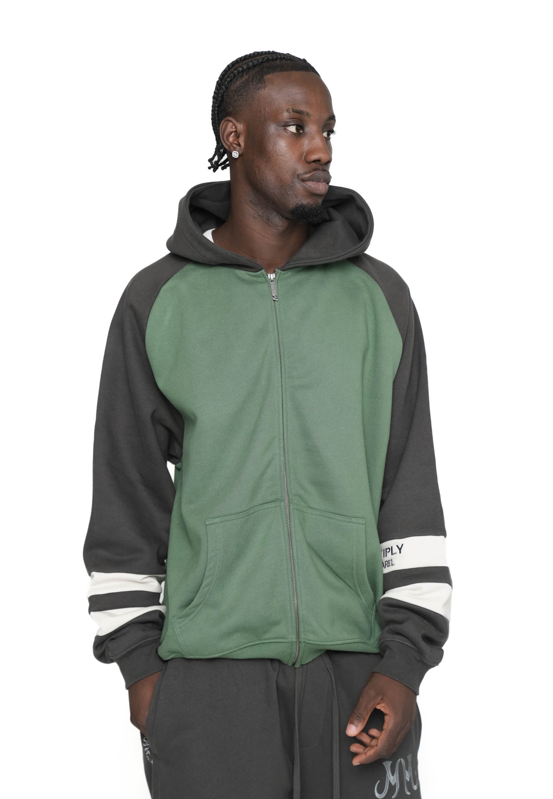 Oversize Zip Hoodie TRACK TEAM Myrtle