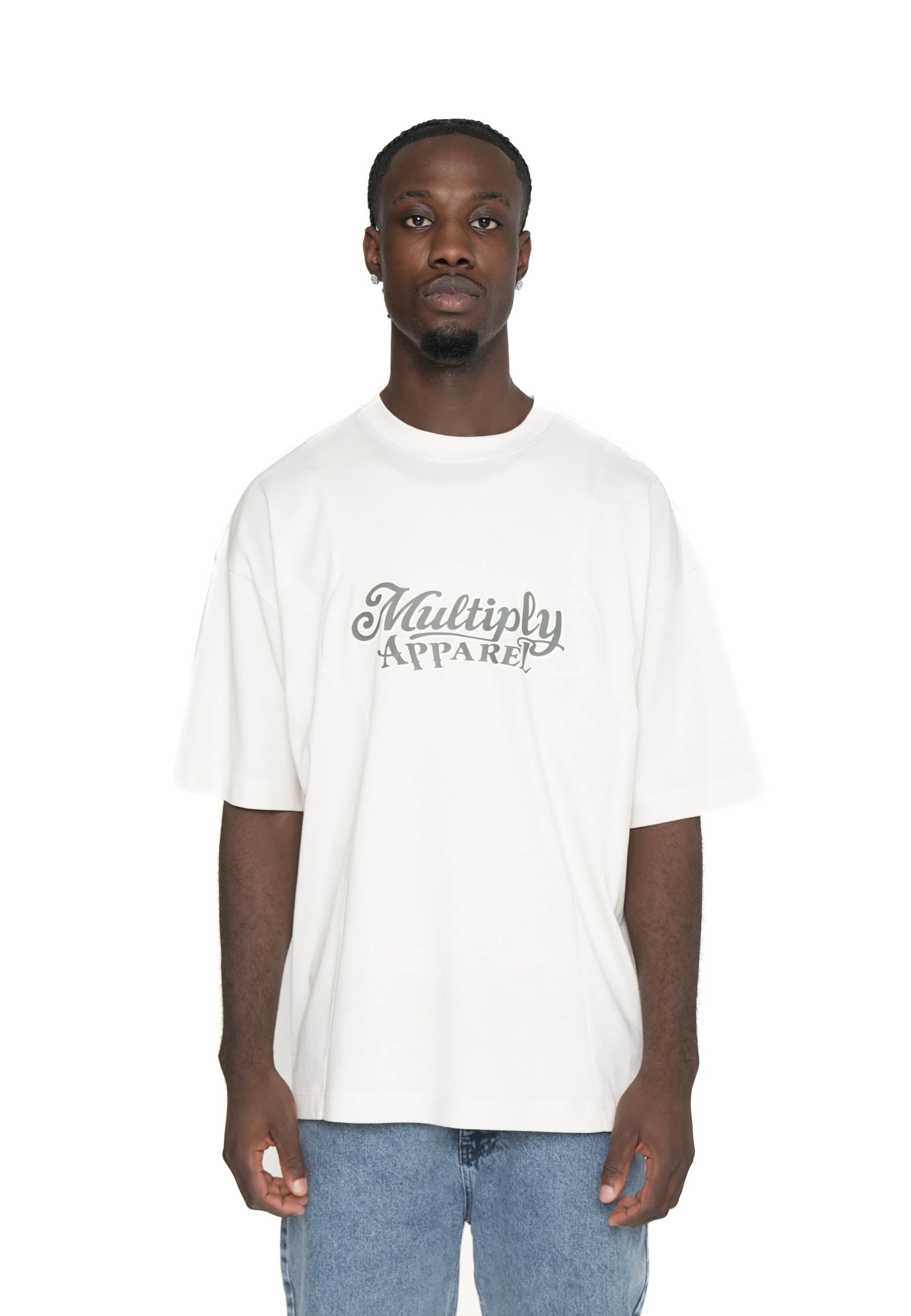 Multiply Apparel Oversize T-Shirt TAPED Vasporous Gray – weitere Ansicht 2