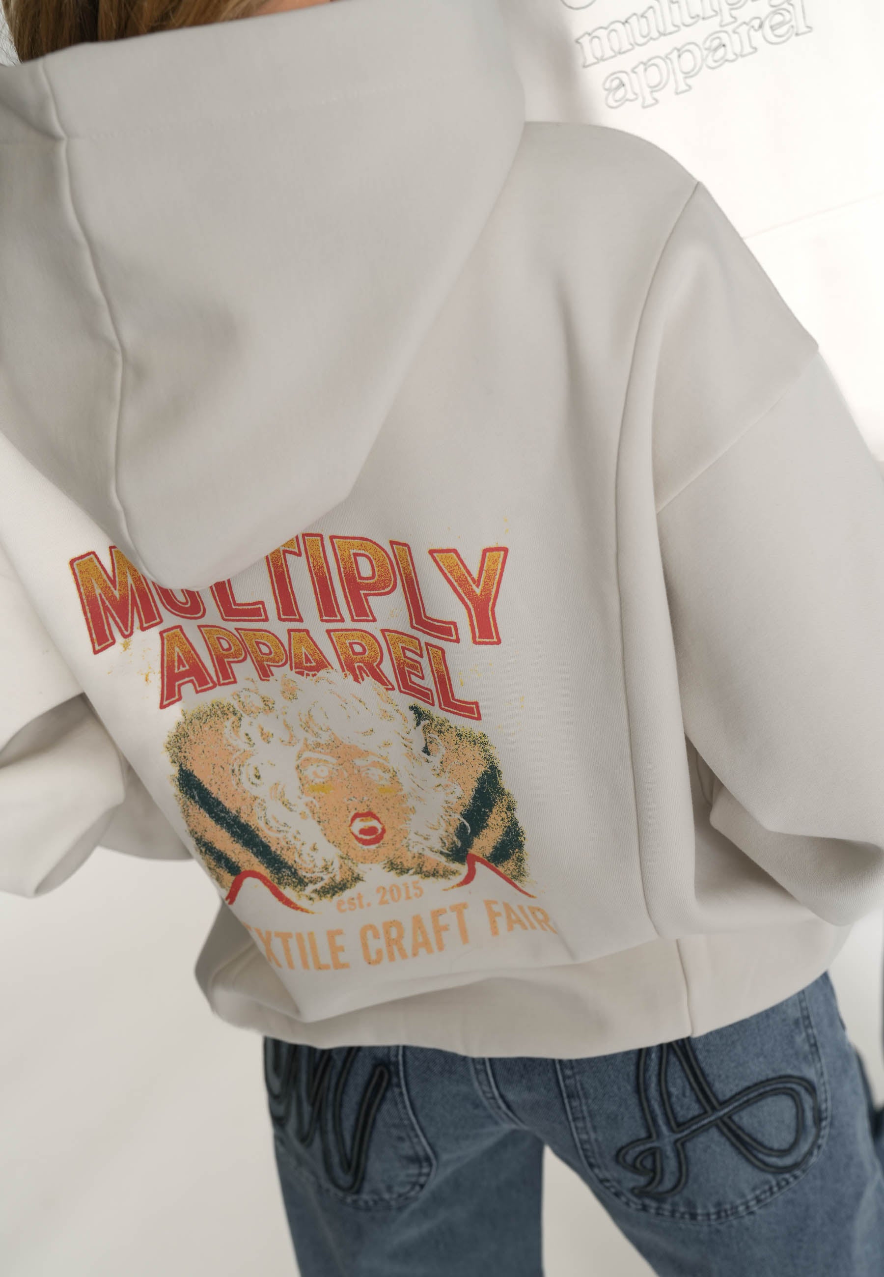 Multiply Apparel Oversize Hoodie CRAFT FAIR Vasporous Gray – weitere Ansicht 2