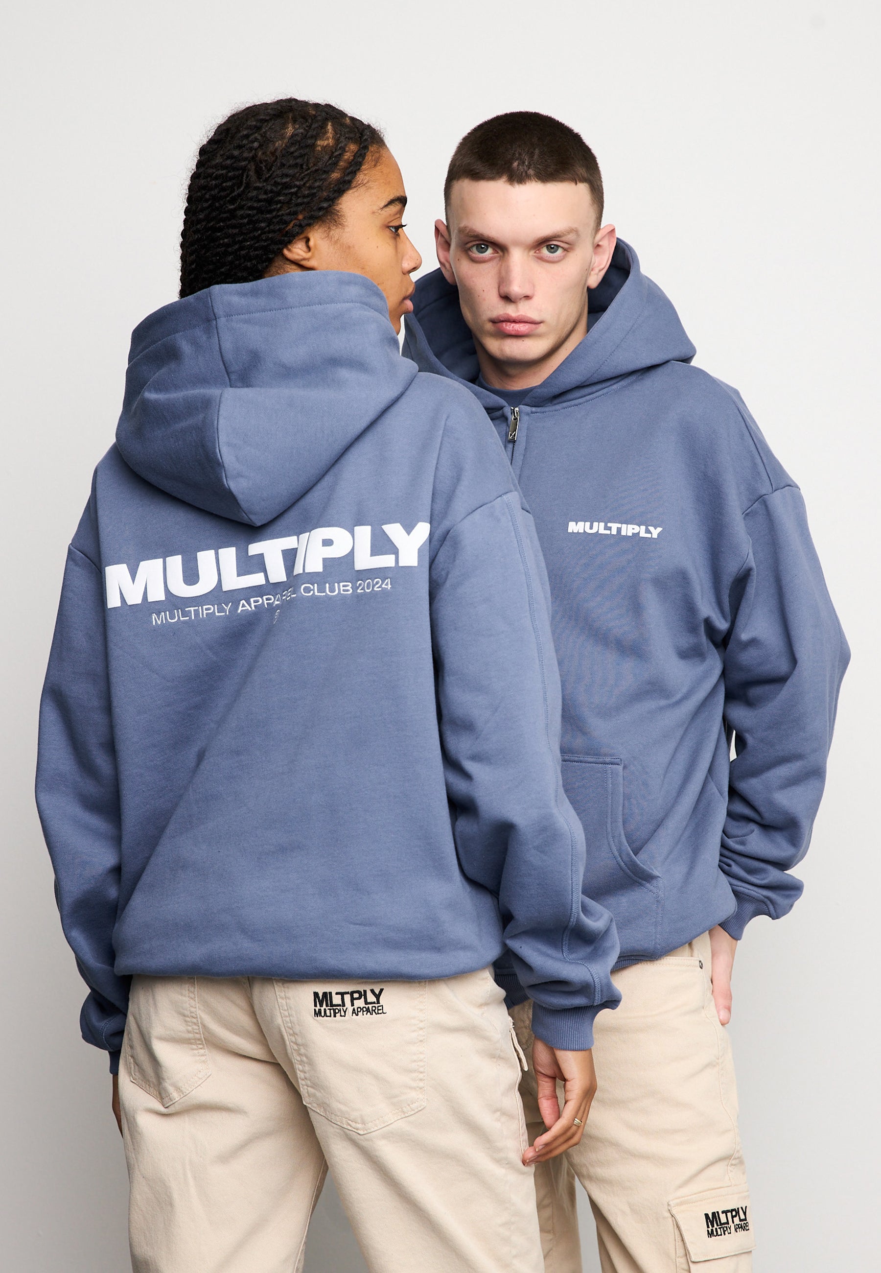 Multiply Spparel Oversize Zip Hoodie MULTIPLY Coastal Fjord