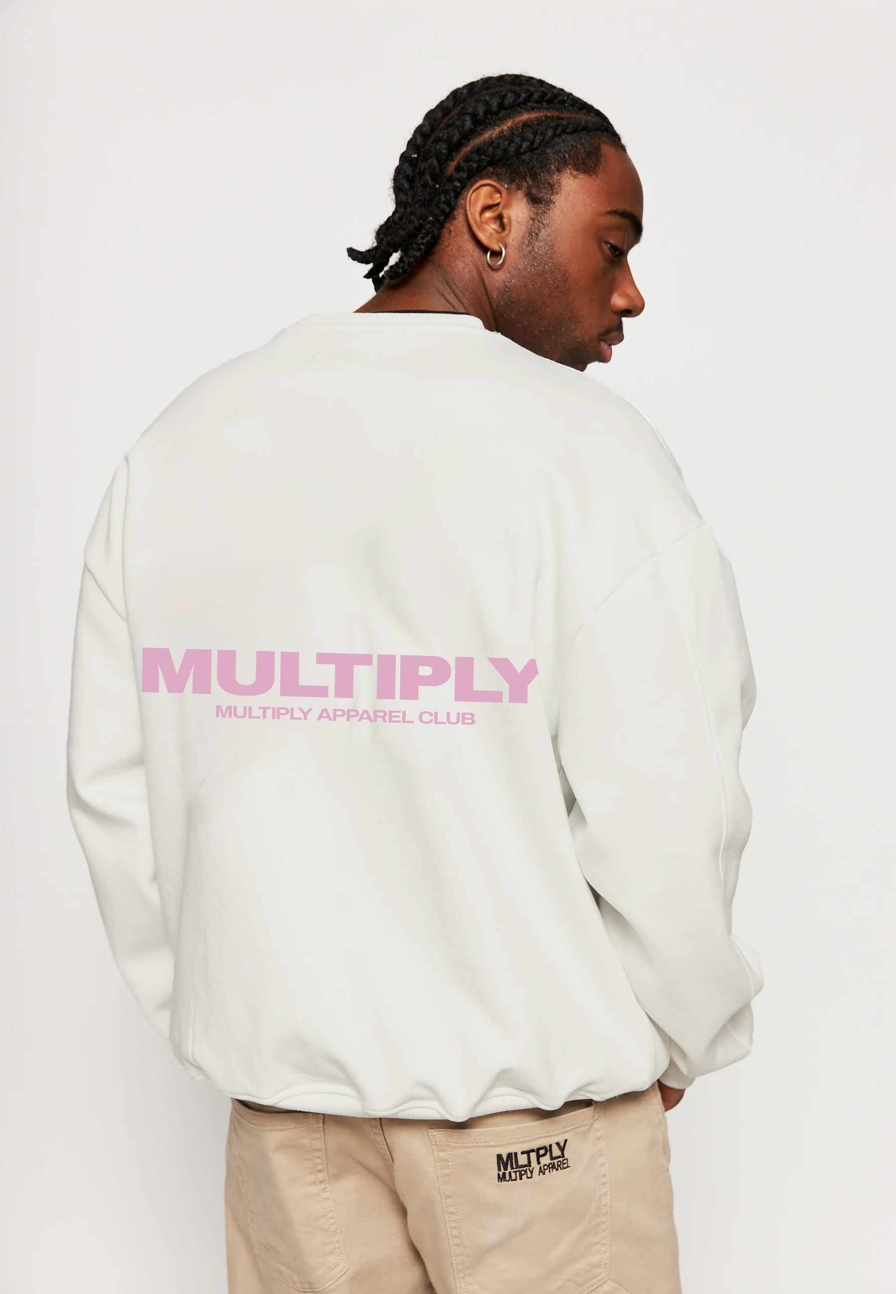 Multiply Apparel Oversize Sweatshirt MULTIPLY Snow White – weitere Ansicht 3
