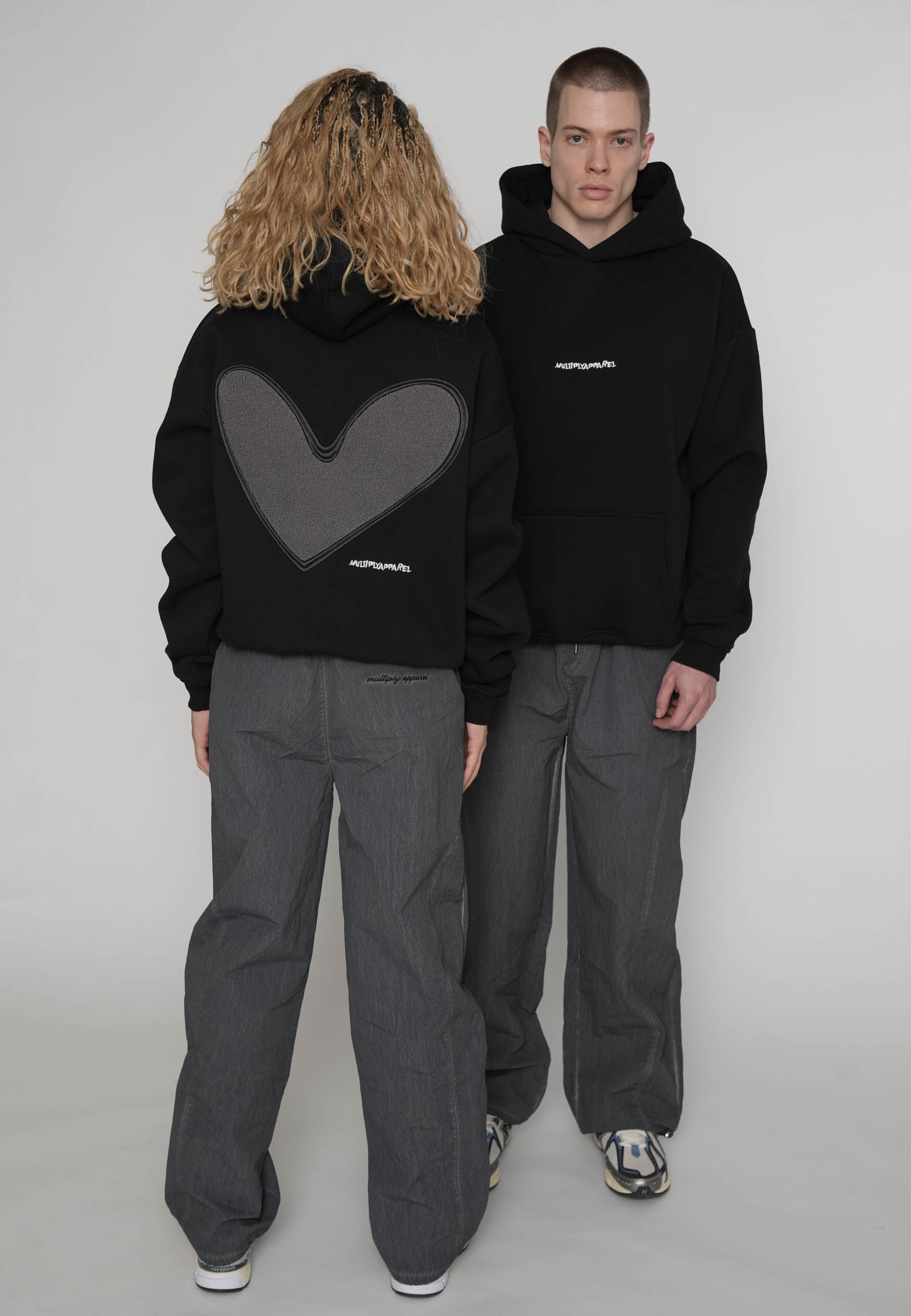 Oversize Hoodie HEART Black