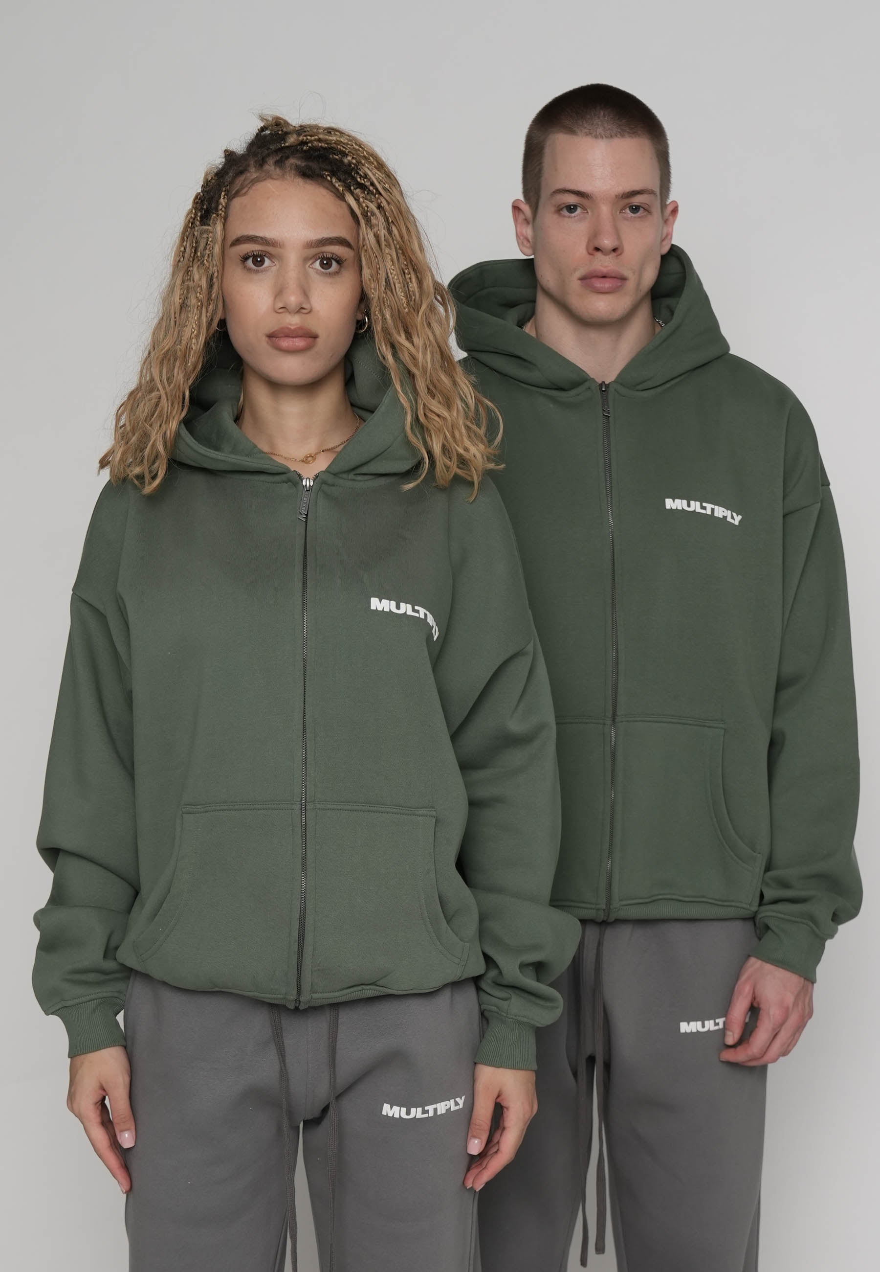 Multiply Apparel Oversize Zip Hoodie MULTIPLY Duck Green – weitere Ansicht 5