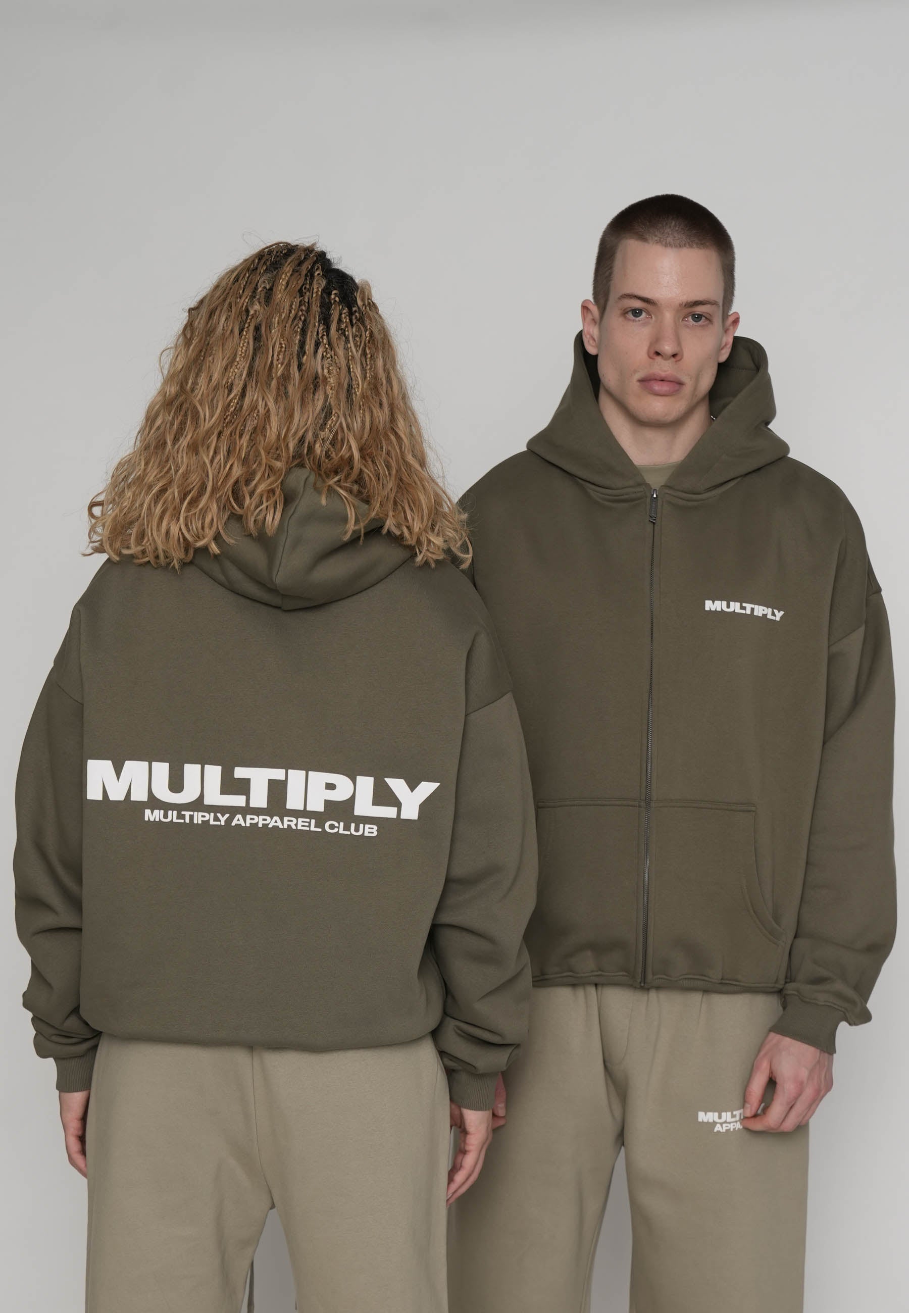 Multiply Apparel Oversize Zip Hoodie MULTIPLY Kalamata – Frontalansicht